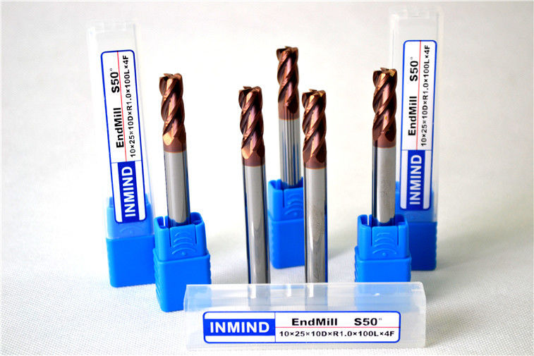 Utensili per il taglio solidi del carburo di CNC dell'angolo del raggio di estremità della flauto extra-lunga del mulino 4